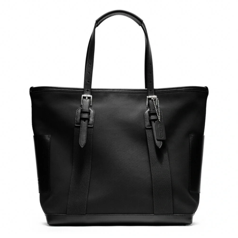 Coach Men Black Bleecker Canvas Leather City Tote 70963 Weekend Weekender Legacy